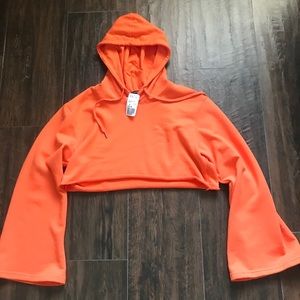 Bright orange crop hoodie